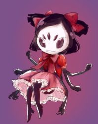 Rule 34 | 1girl, elbow gloves, extra arms, extra eyes, fang, gloves, high heels, arthropod girl, looking at viewer, monster girl, muffet, short twintails, spider girl, thighhighs, twintails, undertale