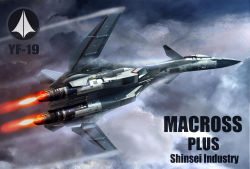 Rule 34 | afterburner, canards, character name, cloud, contrail, english text, flying, highres, machinery, macross, macross plus, mecha, prototype design, realistic, robot, roundel, science fiction, shiwanmali, thrusters, u.n. spacy, variable fighter, vehicle focus, yf-19