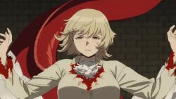 Rule 34 | 1girl, animated, blonde hair, blood on clothes, bouncing breasts, breasts, dragon girl, dungeon meshi, falin touden, falin touden (chimera), feathers, large breasts, short hair, tagme, video, white feathers