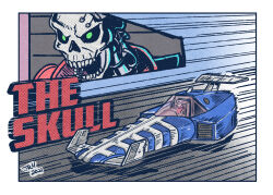 Rule 34 | 1boy, action, aircraft, artist name, border, character name, close-up, f-zero, flying car, green eyes, highres, hover vehicle, jrcomicart, male focus, nintendo, open mouth, race vehicle, science fiction, skull, solo, sonic phantom, speed lines, the skull (f-zero), undead, vehicle focus, white border