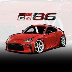 Rule 34 | car, chibi, chris ilst, commission, highres, motor vehicle, no humans, original, sports car, stance (vehicle), toyota, toyota 86, toyota gr86, vehicle focus, vehicle name, zoom layer