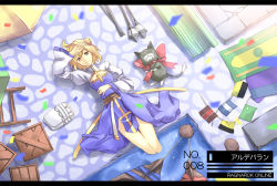 Rule 34 | 1girl, ahoge, arch bishop (ragnarok online), bench, black cat, blonde hair, blue dress, boat, bow, box, brown sash, cat, chair, choukichi, closed eyes, closed mouth, cobblestone, commentary request, confetti, copyright name, day, double bun, dress, flag, flags of all nations, folded clothes, full body, hair between eyes, hair bun, hand on own stomach, in-universe location, in water, juliet sleeves, unworn legwear, letterboxed, long sleeves, looking at viewer, lying, on back, outdoors, pink eyes, puffy sleeves, ragnarok online, red bow, shading eyes, short hair, smile, string of flags, sun, thighhighs, translated, two-tone dress, water, watercraft, white dress, white thighhighs, wildrose