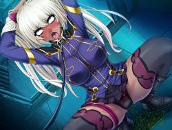 Rule 34 | 00s, 1girl, ahegao, arms up, ass, black panties, blonde hair, blush, boots, breasts, cameltoe, chain-link fence, clenched teeth, curvy, dark skin, disgust, embarrassed, female ejaculation, fence, forced, full body, game cg, hand in own hair, humiliation, kagami hirotaka, kangoku senkan, kangoku senkan 3, kila kushan, large areolae, large breasts, legs apart, lilith-soft, lingerie, lips, long hair, mind control, miniskirt, moaning, nipples, panties, partially visible vulva, peeing, peeing self, pet play, pink eyes, saliva, shiny skin, skin tight, skirt, squatting, sweat, sweatdrop, teeth, thighhighs, thighs, thong, tongue, tongue out, tsundere, twintails, underwear, uniform, wide hips, zettai ryouiki