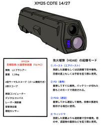 Rule 34 | computerized scope, diagram, highres, information sheet, japanese text, l-3 ios brashear, laser rangefinder, laser sight, military, military program, mssn65, no humans, oicw increment 2 (military program), oicw increments (military program), original, prototype design, schematic, scope, sight (weapon), smart scope, smart scope focus, smart scope profile, telescopic sight, text focus, translation request, weapon profile, xm104 (smart scope)