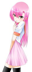 Rule 34 | 00s, hayate no gotoku!, katsura hinagiku, pink hair, school uniform, serafuku, solo, thighhighs, zettai ryouiki