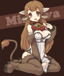 Rule 34 | 1girl, 7010, animal ears, bell, neck bell, blush, boots, breasts, brown eyes, brown hair, collar, cow ears, cow girl, horns, large breasts, original, solo