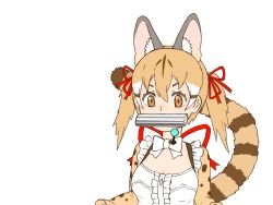 Rule 34 | animal costume, animal ear fluff, animal ears, cat ears, cat girl, cat tail, highres, kemono friends, kemono friends v project, large-spotted genet (kemono friends), long hair, ribbon, tail, twintails, virtual youtuber, y0whqzz8bkslezl