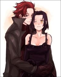 Rule 34 | 00s, 1boy, 1girl, baccano!, bad id, bad pixiv id, black hair, brown eyes, chane laforet, claire stanfield, couple, elbow gloves, gloves, hetero, hug, one eye closed, red hair, short hair, sudachips, wink, yellow eyes