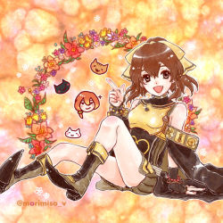Rule 34 | 1boy, 1girl, animal ears, armor, artist name, bare shoulders, blonde hair, boots, bow, bracelet, breastplate, brother and sister, brown eyes, brown hair, cape, cat, cat ears, chibi, delthea (fire emblem), fang, fire emblem, fire emblem echoes: shadows of valentia, flower, insarability, jewelry, leaf, long hair, low ponytail, luthier (fire emblem), nintendo, open mouth, orange hair, ponytail, siblings, sitting, sparkle, thighs