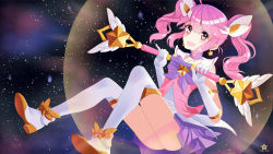 Rule 34 | + +, 1girl, alternate costume, artist name, bad id, bad tumblr id, boots, choker, earrings, elbow gloves, gloves, hair ornament, jewelry, knee boots, league of legends, lux (league of legends), magical girl, melisa amaro, miniskirt, open mouth, pink eyes, pink hair, pleated skirt, purple skirt, skirt, sky, smile, solo, star (sky), star (symbol), star earrings, star guardian (league of legends), star guardian lux, starry sky, twintails, wand, watermark, white footwear, white gloves