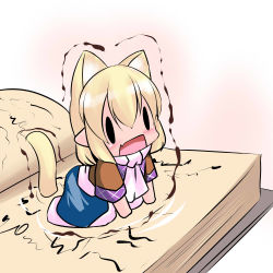 Rule 34 | 1girl, animal ears, blonde hair, blush, book, cat ears, cat girl, cat tail, female focus, hoshizuki (seigetsu), mizuhashi parsee, open mouth, pointy ears, puru-see (hoshizuki (seigetsu)), short hair, short sleeves, solo, tail, touhou, trembling, | |
