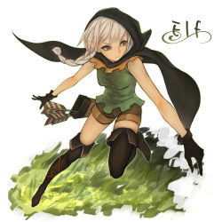 Rule 34 | 1girl, arrow (projectile), boots, braid, cloak, denchuu akira, dragon&#039;s crown, elf, elf (dragon&#039;s crown), gloves, hood, long hair, pointy ears, quiver, solo, thigh boots, thighhighs, twin braids