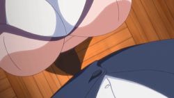 Rule 34 | 1boy, 1girl, animated, animated gif, blue eyes, breast on chest, breast press, breasts, dutch angle, from above, huge breasts, indoors, jewelry, looking at viewer, mole, necklace, pov, silver hair, smile, standing, tsugou no yoi sex friend?, yanagi ryouko