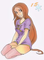 Rule 34 | 1girl, bleach, breasts, brown eyes, brown hair, female focus, full body, inoue orihime, long hair, rei-ami, simple background, solo, thighhighs, white background