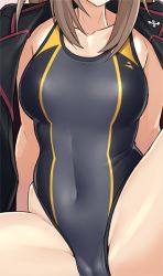 Rule 34 | 10s, 1girl, bad id, bad pixiv id, competition swimsuit, girls und panzer, mikoyan, nishizumi maho, one-piece swimsuit, spread legs, swimsuit