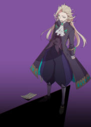 Rule 34 | 1boy, ascot, blonde hair, fate/grand order, fate (series), frock coat, from above, highres, jonya, long hair, looking down, male focus, solo, standing, very long hair, wolfgang amadeus mozart (fate)