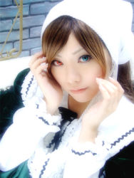 Rule 34 | asian, cosplay, cosplay photo, dress, lowres, maid, photo (medium), rozen maiden, solo, suiseiseki, third-party edit
