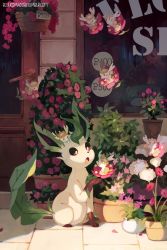 Rule 34 | absurdres, artist name, basket, bluekomadori, blush stickers, creatures (company), door, flabebe, flabebe (red flower), flower, flower shop, game freak, gen 3 pokemon, gen 4 pokemon, gen 6 pokemon, highres, leafeon, looking at another, nintendo, no humans, on head, open mouth, petals, plant, pokemon, pokemon (creature), pot, potted plant, red eyes, shop, sitting, storefront, wailmer, watermark, web address, window, | |