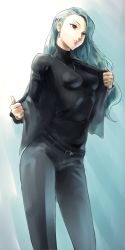 Rule 34 | 1girl, absurdres, black shirt, earrings, highres, jewelry, long hair, necklace, niijima sae, persona, persona 5, red eyes, shirt