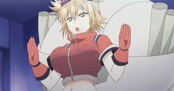 Rule 34 | 1girl, animated, animated gif, backpack, bag, bel hydra, blonde hair, blood lad, bouncing breasts, breasts, female focus, gloves, goggles, goggles on head, large breasts, lowres, red eyes, short hair, short twintails, solo, twintails