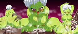 Rule 34 | 1boy, 1girl, aftersex, anus, ass, ass grab, ass shake, blush, breasts, censored, cheelai, colored skin, covered erect nipples, cowgirl position, curvy, dark skin, dragon ball, dragon ball super, dragon ball super broly, erection, faceless, faceless male, green skin, happy, happy sex, heavy breathing, hetero, huge ass, large breasts, looking at another, moaning, motion lines, multiple views, naughty face, open mouth, penis, presenting, puffy nipples, pussy, pussy juice, rom (20), sequential, sex, short hair, simple background, sitting, sitting on person, smile, spread legs, straddling, sweat, sweatdrop, testicles, vaginal, white hair