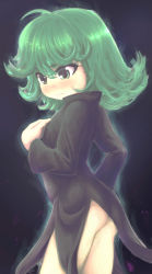 Rule 34 | 1girl, absurdres, bottomless, green eyes, green hair, hand on own chest, highres, one-punch man, qkracho (thesdroz), tatsumaki