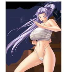 Rule 34 | aoi nagisa (metalder), breasts, fighting stance, kanade naoi, large breasts, midriff, okaa-san ga ippai, panties, sarashi, underwear