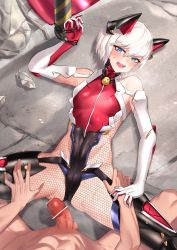 Rule 34 | 2boys, abs, absurdres, animal ears, armor, ass, bar censor, bare shoulders, black leotard, blonde hair, blue eyes, blush, boots, breastplate, bulge, cat ears, censored, chan100577, elbow gloves, embarrassed, erection, fake animal ears, fishnets, gloves, hand on own hip, highleg, highleg leotard, highres, homare nao, imminent anal, imminent penetration, impossible clothes, impossible leotard, legs apart, leotard, looking at another, looking at viewer, lying, missionary, multiple boys, pale skin, penis, revealing clothes, sex, shiny clothes, shiny skin, short hair, skin tight, spread legs, sweat, taimanin (series), taimanin rpgx, taimanin suit, thigh boots, thong leotard, trap, veins, veiny penis, wide hips, yaoi