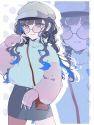 Rule 34 | black hair, fate/grand order, fate (series), glasses, grey hat, hat, highres, i10 ksw, multicolored hair, nail polish, tenochtitlan (fate)