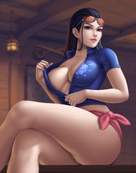 Rule 34 | 1girl, ass, breasts, cleavage, eyewear on head, female focus, flowerxl, huge ass, large breasts, lips, nico robin, one piece, pink skirt, side-tie skirt, skirt, solo, sunglasses, sunglasses on head, tagme, thick thighs, thighs, toei animation