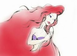 Rule 34 | ariel (disney), bra, disney, lingerie, long hair, red hair, smile, the little mermaid, underwear, very long hair