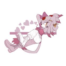 Rule 34 | 1girl, alternate costume, animal ears, animal nose, armpits, arms up, baggy pants, blaze the cat, blush, boots, bow, bracelet, cat ears, cat girl, cat tail, closed mouth, forehead jewel, furry, furry female, gem, gold bracelet, half-closed eyes, heart, jewelry, leg up, looking at viewer, orange eyes, pants, purple fur, purple tank top, red gemstone, simple background, sitting, solo, sonic (series), sucho, tail, tank top, topknot, white background, white bow, white footwear, white pants
