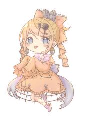 Rule 34 | 1girl, :3, aku no musume (vocaloid), aquamarinu, blue gemstone, blush, boots, bow, brooch, chibi, crinoline, cross, dress, earrings, evillious nendaiki, gem, ghost, ghost costume, hair ornament, hairclip, halloween, halloween costume, high ponytail, highres, jewelry, kagamine rin, riliane lucifen d&#039;autriche, sidelocks, sleeves past fingers, sleeves past wrists, smile, solo, spider web pattern, spider web print, swept bangs, tombstone, tongue, torn ribbon, updo, very long sleeves, vocaloid, white bow, white footwear, wide sleeves, yellow bow, yellow dress