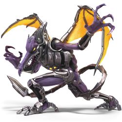 Rule 34 | 3d, absurdres, claws, colored skin, cyborg, dragon, full body, glowing, highres, huge filesize, legs apart, male focus, metroid, metroid: samus returns, nintendo, official art, orange eyes, purple skin, ridley, solo, standing, super smash bros., tongue, transparent background, wings