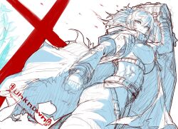 Rule 34 | 1girl, abs, absurdres, breasts, chain, cleavage, coffin, goddess of victory: nikke, grave (nikke), highres, hood, hood down, hooded coat, inugressive, large breasts, long hair, monochrome, pants, scar, scar on stomach, shoes, sketch, sneakers, solo, toned, torn clothes, torn coat