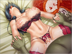 Rule 34 | 00s, 1girl, bed, blue hair, breasts, censored, cervix, cross-section, crotchless, crotchless panties, cum, cum in pussy, ejaculation, game cg, green eyes, head back, hetero, holding hands, huge breasts, igawa asagi, internal cumshot, kagami hirotaka, lace, lace lingerie, lactation, lilith-soft, lingerie, lying, missionary, monster, navel, nipples, orc, panties, pov, saliva, sex, solo focus, sweat, taimanin (series), taimanin asagi, taimanin asagi 2 inbo no tokyo kingdom, thighhighs, thong, toned, tongue, tongue out, underwear, vaginal