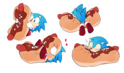 Rule 34 | bad id, bad pixiv id, black eyes, bubble, chili dog, chiro (pez777), closed eyes, full body, furry, furry male, gloves, heart, hot dog, hugging object, male focus, multiple views, red footwear, shoes, simple background, sleeping, sonic (series), sonic the hedgehog, sonic the hedgehog (classic), stuffed toy, white background, white gloves