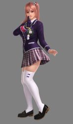 Rule 34 | 1girl, 3d, breasts, dead or alive, dead or alive 5, highres, honoka (doa), large breasts, official art, simple background, solo, tecmo