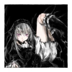 Rule 34 | 00s, doll joints, joints, pale skin, pink eyes, rozen maiden, silver hair, solo, suigintou