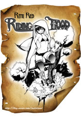 Rule 34 | 1girl, basket, bikini, bikini top only, black thighhighs, boots, cavalier of the abyss, choker, english text, engrish text, flat chest, glowing, glowing eyes, grin, hood, hooded jacket, hoodie, jacket, juder, knife, little red riding hood, midriff, navel, one eye closed, ranguage, short hair, short shorts, shorts, siana, sleeves past wrists, smile, solo, squatting, swimsuit, thigh boots, thighhighs, wink, wolf