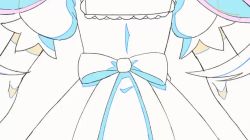 Rule 34 | 1girl, animated, back, blush, bow, closed mouth, dress, eyebrows, eyelashes, hololive, minato aqua, minato aqua (1st costume), non-web source, one eye closed, open mouth, simple background, sketch, smile, solo, tongue, tongue out, twintails, video, virtual youtuber, white background, x-6