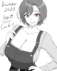 Rule 34 | 1girl, breasts, cleavage, cow girl (goblin slayer!), goblin slayer!, hand on own hip, highres, large breasts, smile, solo