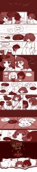 Rule 34 | 1boy, :d, absurdres, alternate universe, androgynous, asriel dreemurr, bad id, bad tumblr id, blanket, blush, blush stickers, buttons, chara (undertale), comic, english text, flower, flying sweatdrops, frisk (undertale), furry, green eyes, heart, highres, long image, monster boy, open mouth, pajamas, petals, pillow, profile, red eyes, shizu (sansproblemes), sleeping, smile, sparkle, speech bubble, spoilers, spoken heart, spot color, talking, tall image, tears, undertale