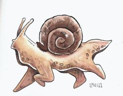 Rule 34 | 1other, animal, antennae, brown theme, commentary, dated, english commentary, extra legs, highres, lavinia brogi, multiple legs, no humans, original, profile, shell, shiny skin, signature, simple background, snail, snail shell, solo, standing, walking, white background