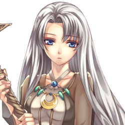 Rule 34 | 1girl, blazing souls, hirano katsuyuki, little snow, lowres, silver hair, simple background, solo, spectral (series), spectral force, white background