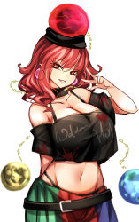 Rule 34 | 1girl, arm behind back, arm up, belt, black belt, black bra, black choker, black shirt, blue skirt, bra, bra strap, breasts, chain, choker, clothes writing, cowboy shot, crop top, earrings, earth (ornament), english text, eyelashes, gold chain, green skirt, heart, heart print, hecatia lapislazuli, highres, hip focus, jewelry, lace, lace-trimmed bra, lace-trimmed panties, lace trim, large breasts, long hair, looking at viewer, midriff, moon (ornament), multicolored clothes, multicolored skirt, navel, off-shoulder shirt, off shoulder, panties, plaid, plaid skirt, pointy ears, raptor7, red eyes, red hair, red skirt, see-through, shirt, short sleeves, simple background, sketch, skirt, solo, stomach, touhou, underwear, v, white background, wide sleeves