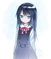 Rule 34 | + +, 10s, 1girl, 2016, arms at sides, asashio (kancolle), bad id, bad pixiv id, belt, belt buckle, black hair, black skirt, black vest, blue eyes, blush, buckle, buttons, capriccio, closed mouth, collared shirt, cowboy shot, dated, double-breasted, dress, expressionless, heart, hibanar, kantai collection, long hair, long sleeves, looking at viewer, neck ribbon, pinafore dress, red ribbon, ribbon, school uniform, shirt, simple background, skirt, sleeveless dress, solo, very long hair, vest, white shirt, wing collar