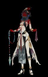Rule 34 | 1girl, anklet, aztec, black background, black hair, blood, blood on face, blood on hands, blue hair, bracer, breasts, facepaint, facial mark, fate/grand order, fate (series), feathers, full body, grey eyes, halterneck, headdress, high collar, high heels, highres, holding, holding weapon, holding whip, jewelry, medium breasts, mexican dress, mimulishizi, multicolored hair, pelvic curtain, revealing clothes, sandals, short hair with long locks, simple background, solo, standing, streaked hair, tenochtitlan (fate), tenochtitlan (first ascension) (fate), weapon, whip