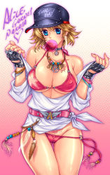 Rule 34 | 1girl, alice garnet nakata, blonde hair, breasts, chewing gum, fatal fury, highres, large breasts, solo, the king of fighters