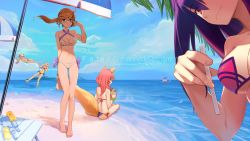 Rule 34 | 10s, 6+girls, absurdres, ahoge, animal ears, aqua hair, artoria pendragon (all), artoria pendragon (fate), artoria pendragon (swimsuit archer) (fate), artoria pendragon (swimsuit archer) (first ascension) (fate), bikini, blonde hair, blue bikini, blush, breasts, butt crack, cleavage, collarbone, copyright name, covering privates, covering breasts, day, fate/apocrypha, fate/extra, fate/grand order, fate (series), fox ears, fox tail, green eyes, groin, highres, horns, kiyohime (fate), kiyohime (fate/grand order), kiyohime (swimsuit lancer) (fate), kiyohime (swimsuit lancer) (third ascension) (fate), large breasts, long hair, looking at viewer, mary read (fate), medium breasts, mordred (fate), mordred (fate) (all), mordred (fate/apocrypha), mordred (swimsuit rider) (fate), mordred (swimsuit rider) (first ascension) (fate), multiple girls, navel, ocean, open mouth, outdoors, pink hair, ponytail, purple hair, qb, rabbit ears, red bikini, red eyes, saber (fate), scathach (fate), scathach (fate/grand order), scathach (swimsuit assassin) (fate), short hair, side-tie bikini bottom, silver hair, smile, swimsuit, tail, tamamo (fate), tamamo no mae (fate/extra), tamamo no mae (swimsuit lancer) (fate), topless, water, water gun, white bikini, yellow eyes